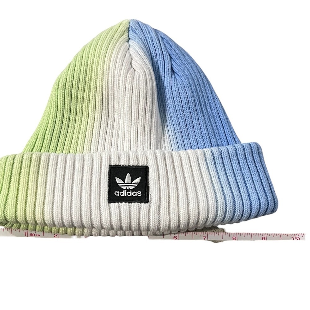 Adidas Originals Beanie sonic ink blue/screaming green -  Ribbed Knit  OSFA - Picture 5 of 5